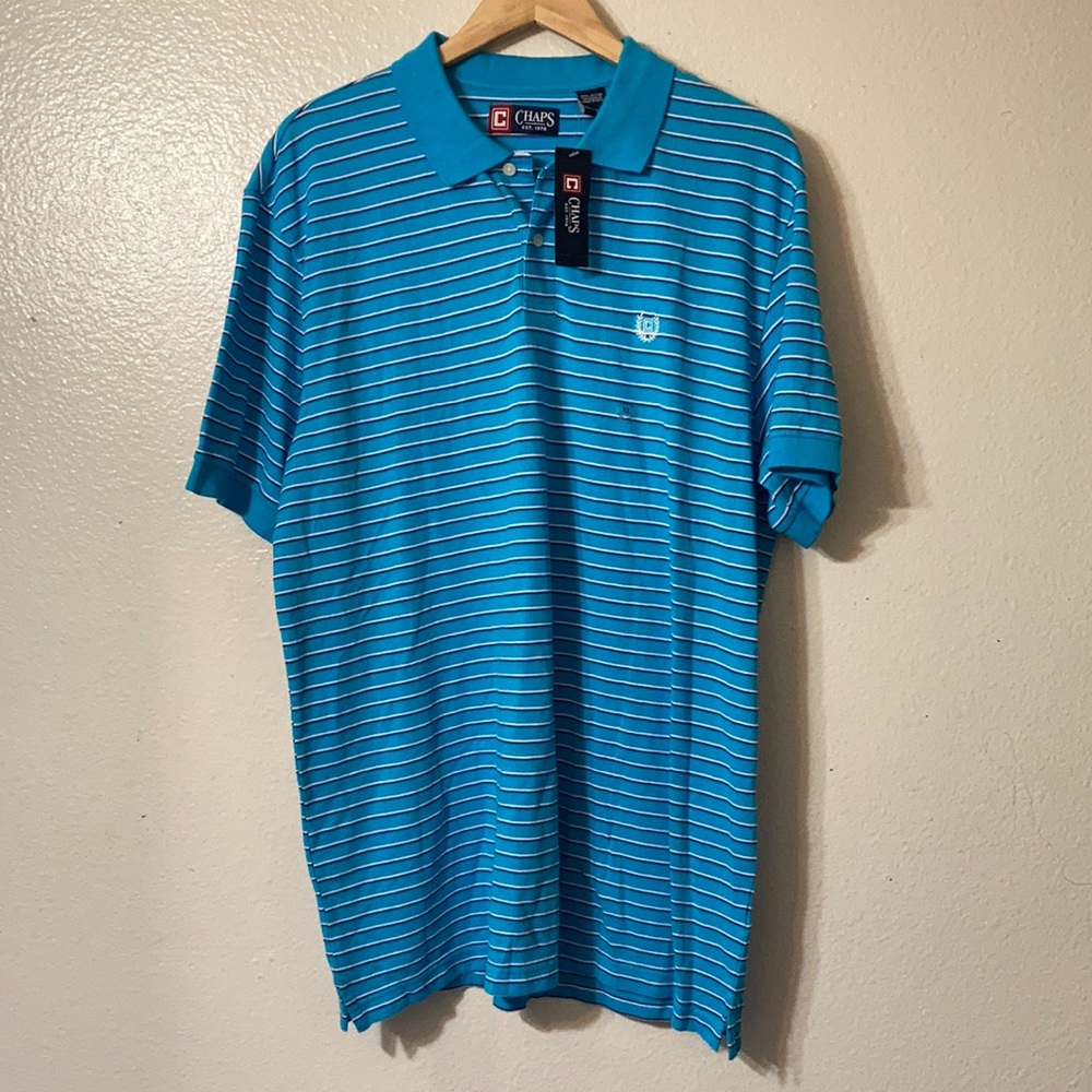 NWT Chaps s/s shirt sz XL/TG/EG white purple blue